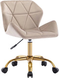 Khaki Velvet Swivel Office Chair with Wheels R4103