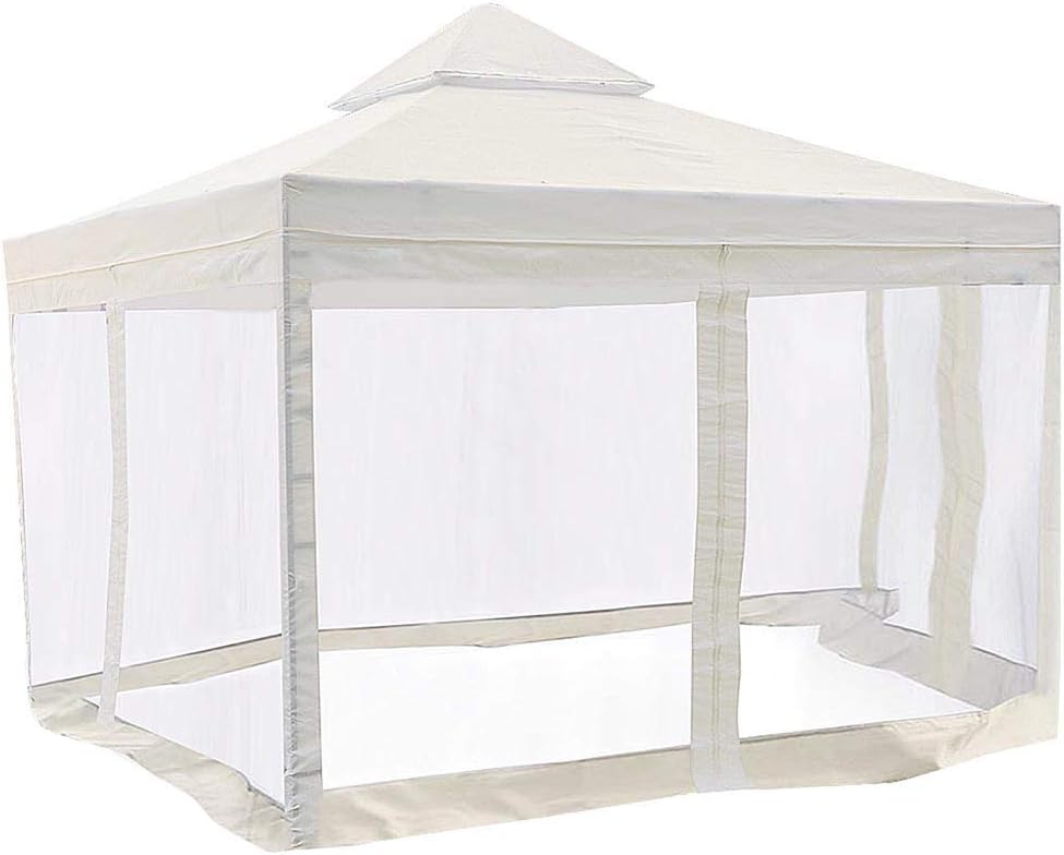White 10'x10' Gazebo Top Replacement Mesh Net P68267