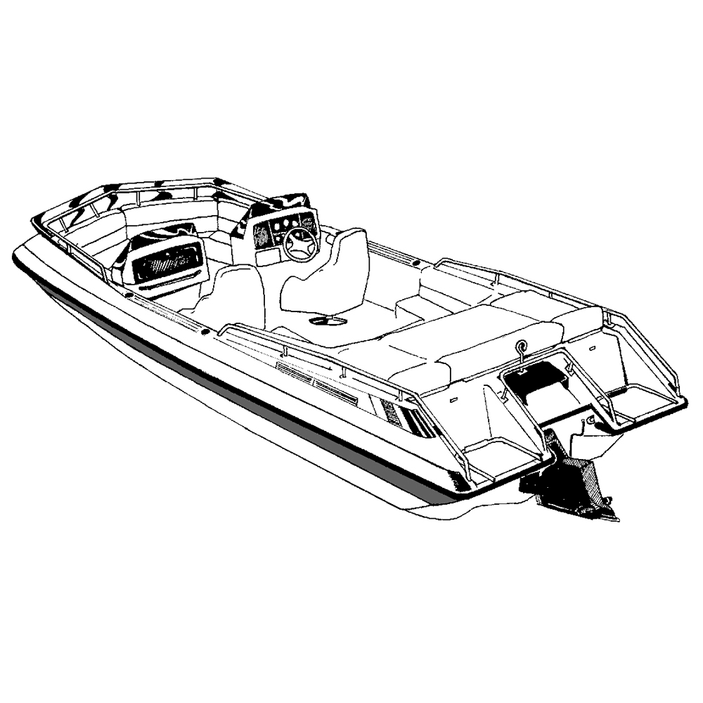 Grey Boat Cover for 19.5 Sterndrive Deck Boats M140