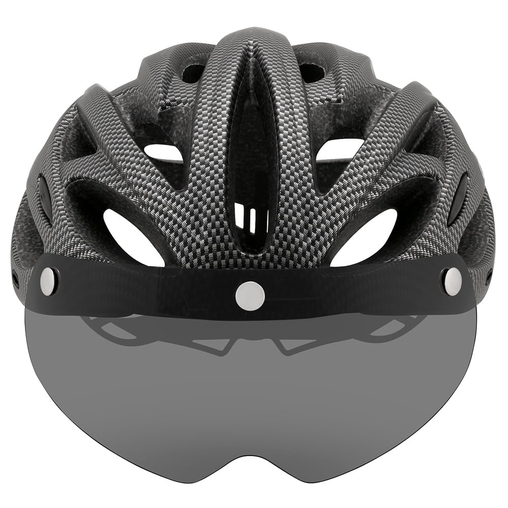 Road Mountain Bike Helmet with Lens and Brim J9711