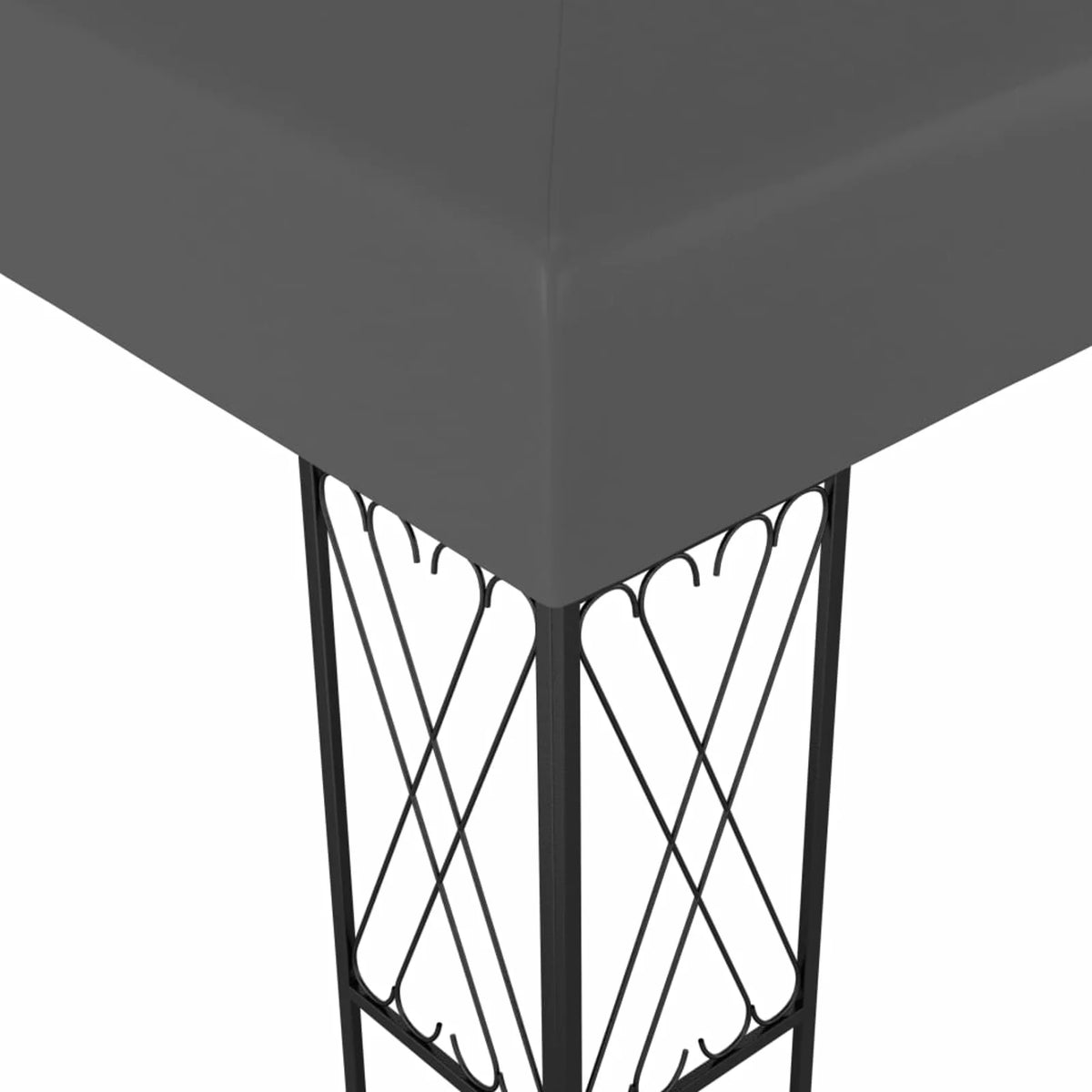 Party Tent Outdoor Gazebo Steel Frame Fabric Sunshade Shelter Canopy Anthracite 9.8ft x 9.8ft x 8.5ft N1024
