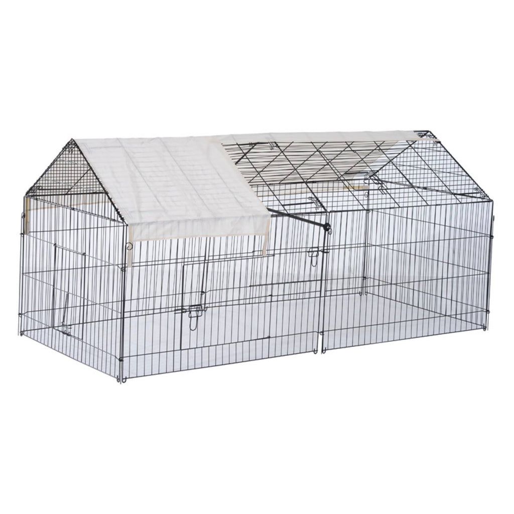 Large Dog Kennel Crate Pet Enclosure Playpen Run Cage House with Cover L23778