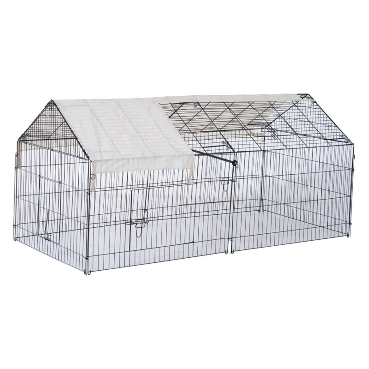 Large Dog Kennel Crate Pet Enclosure Playpen Run Cage House with Cover L23778