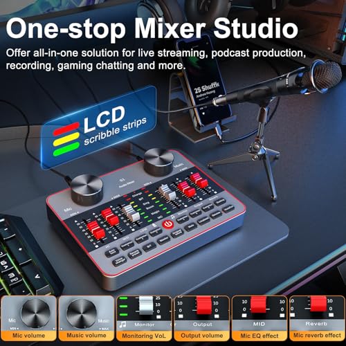 Audio Mixer Sound Card Condenser Microphone E105
