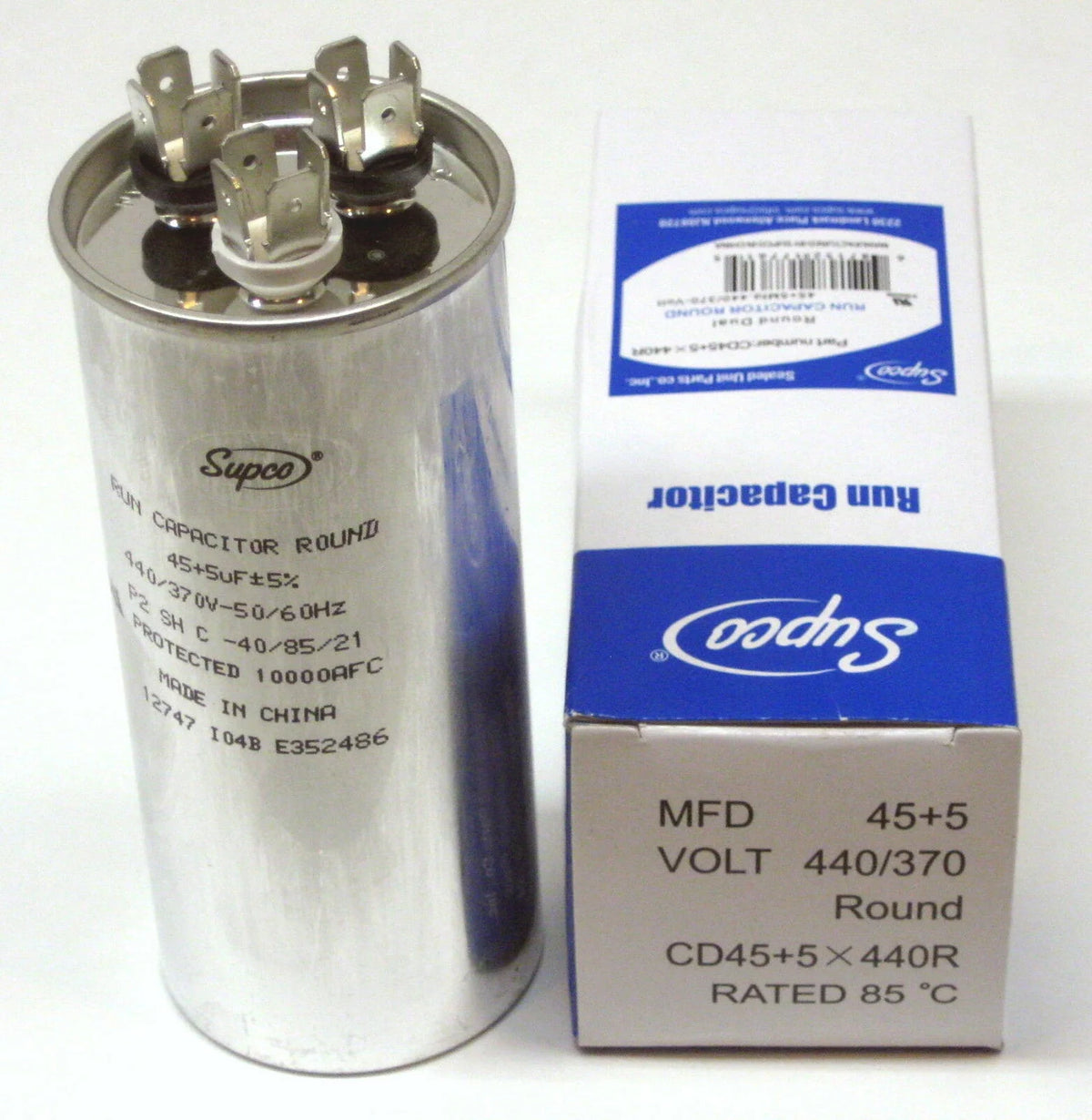 HVAC Motor Round Dual Run Capacitor 45 + 5 MFD 440 Volts O279
