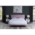 King Size Pink Top Grain Leather Bed T52700