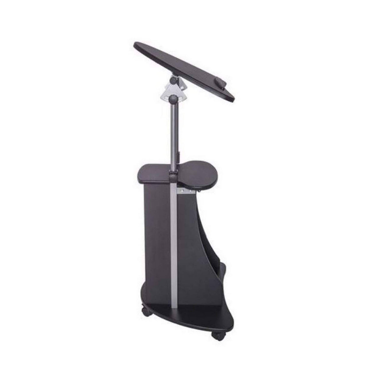 Rolling Adjustable Laptop Cart with Storage Black T82899