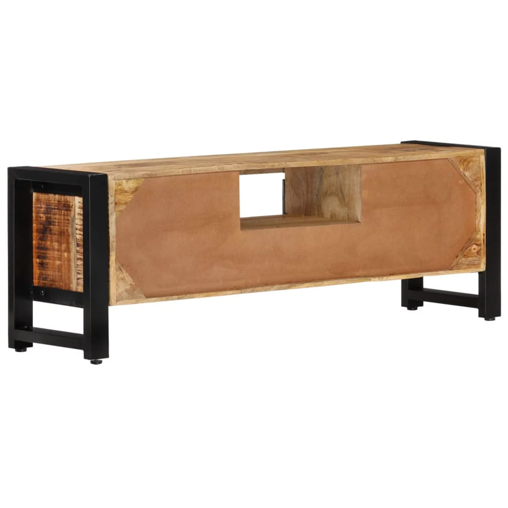Wood TV Cabinet with Doors Drawer and Iron Legs K548