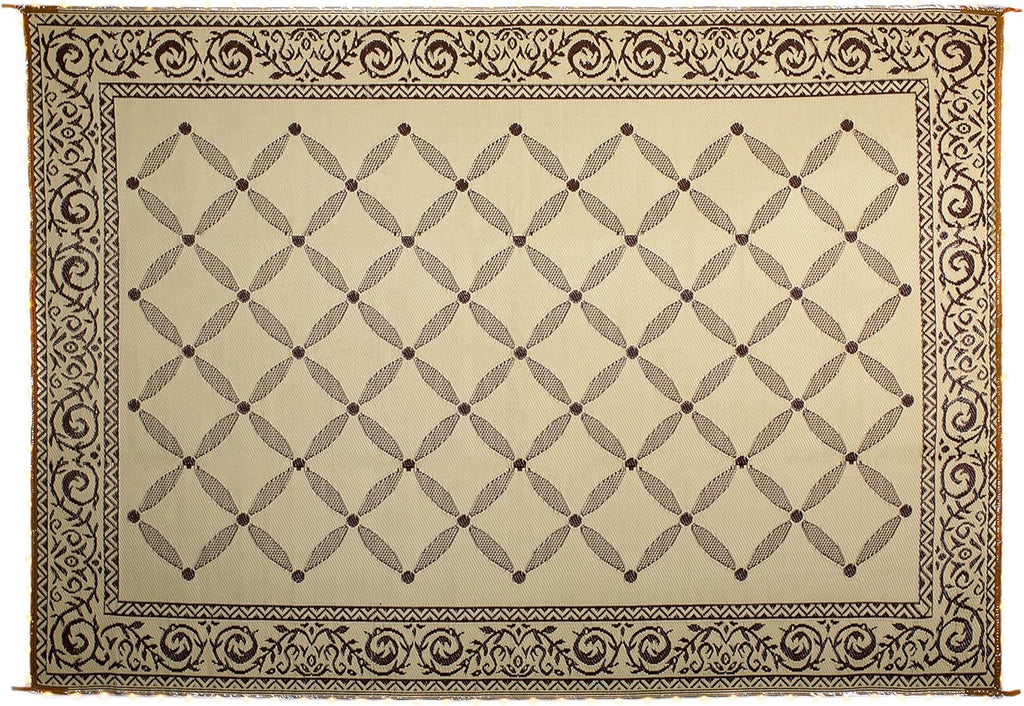 Brown Beige 8-Feet x 11-Feet Reversible Outdoor Mat I1223