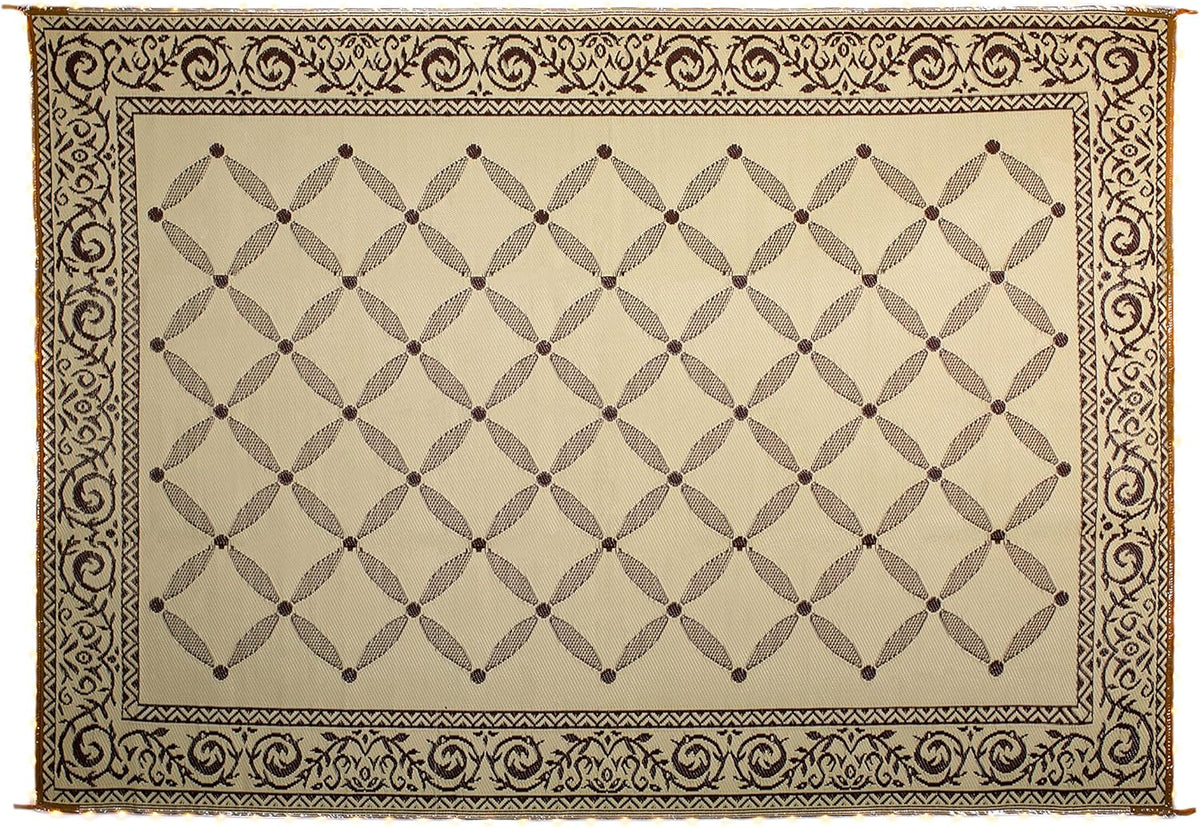 Brown Beige 8-Feet x 11-Feet Reversible Outdoor Mat I1223
