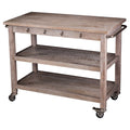 Whitewashed Burnt Oak Kitchen Cart C214