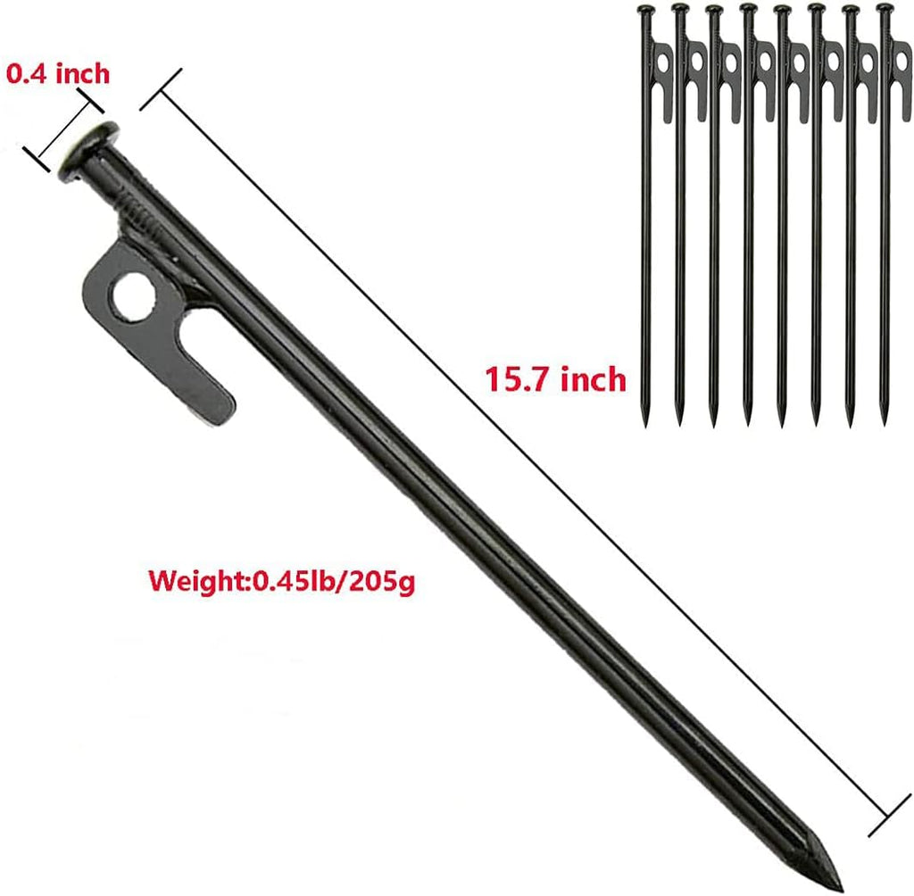 15.7 Inches 20 Pcs Heavy Duty Steel Tent Stakes D2762