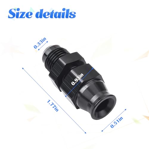 Aluminum Alloy Black Anodized 3/8" Straight Compression Fitting Adapter V3917