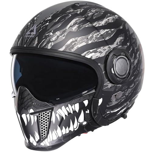 Full Face Motorcycle Helmet, Dual Visor with Internal Tinted Sunshield, Black, L L98967