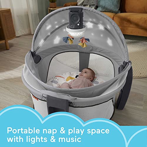 Portable Baby Bassinet with Lights Music & Canopy R124