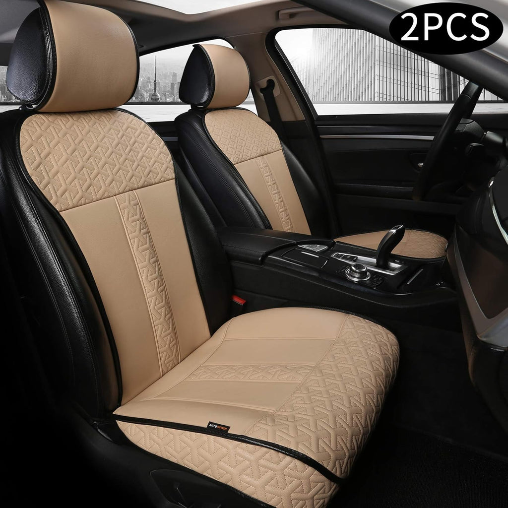 Leather PU Car Seat Cover Black 2PCS V203016