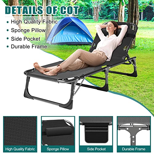 Oversized Heavy Duty Folding Camping Cot with Carry Bag, 2Pack Q783715