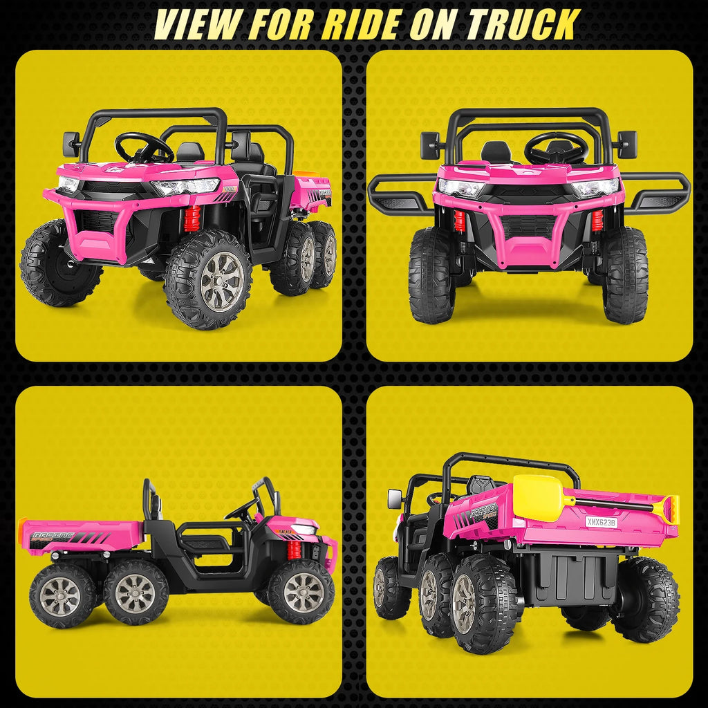 24 V 4WD 2 Seater 6-Wheel Ride on Dump Truck Car with Remote Control R148