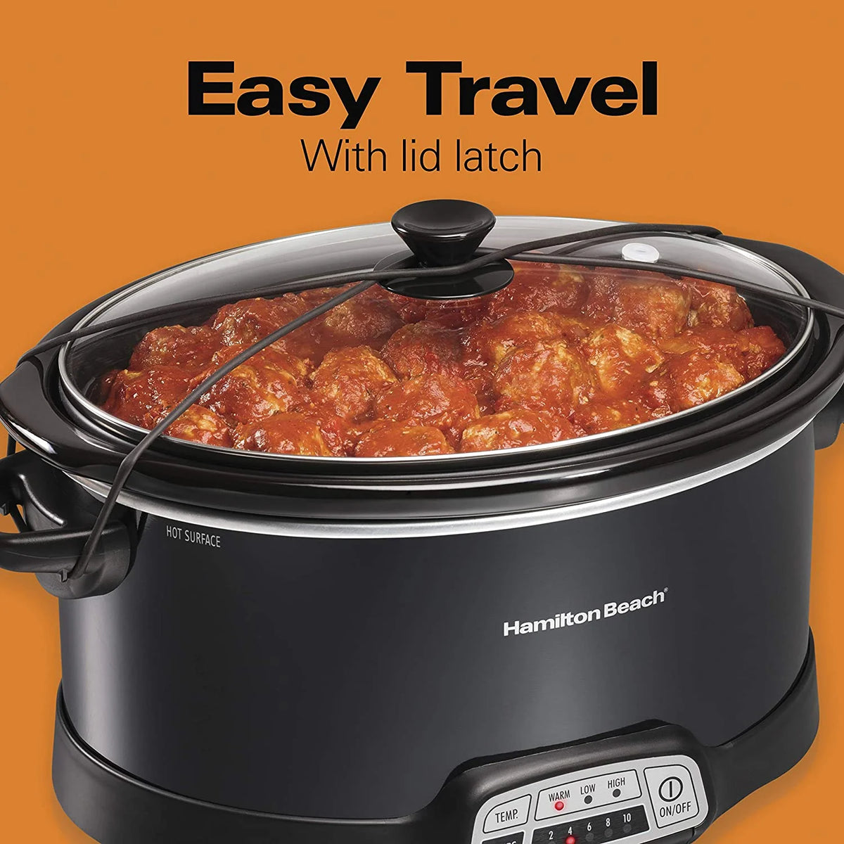 Portable 7-Quart Programmable Slow Cooker with Dishwasher-Safe Crock, Black N861