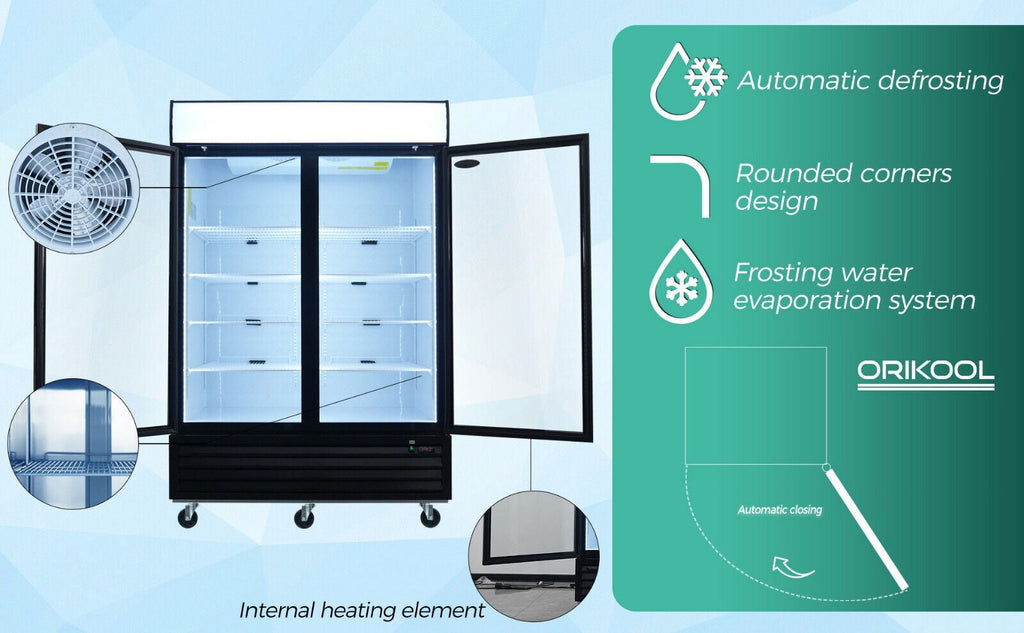 Double Doors Glass Front Reach In Freezer L807