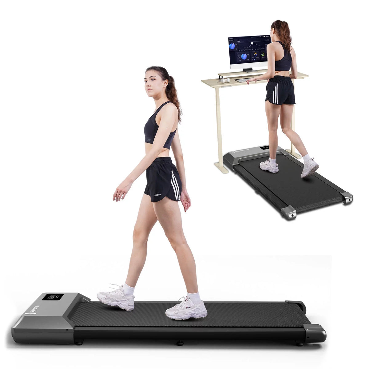 2.5Hp Walking Pad Under Desk Treadmill with Remote Control and LED Display M2463