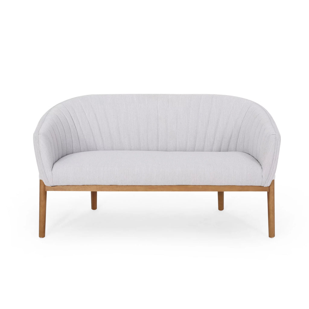 Mid-Century Upholstered Fabric Loveseat S291