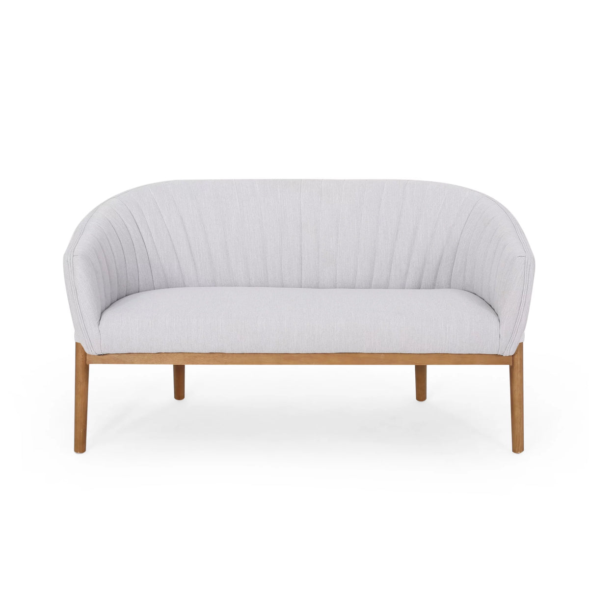 Mid-Century Upholstered Fabric Loveseat S291
