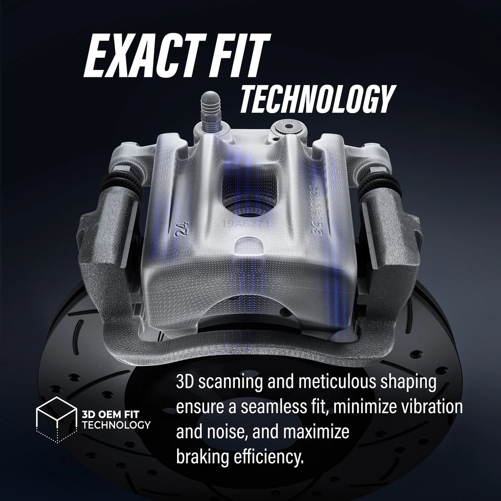 Front Disc Brake Caliper Coated Rotors And Ceramic Pads Kit G49013