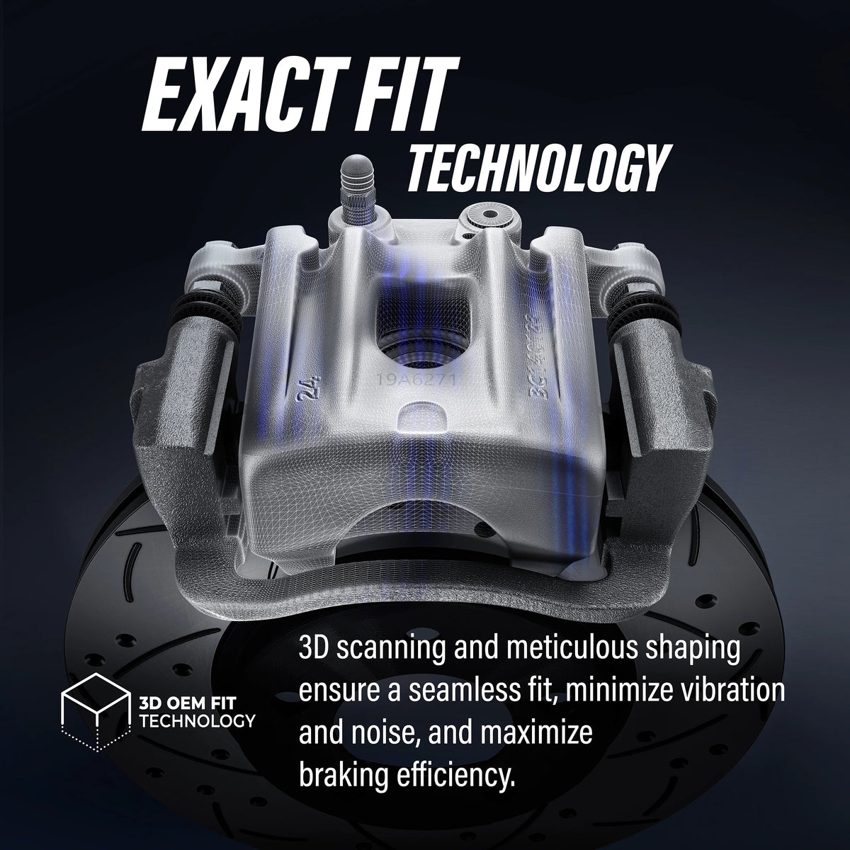 Front Disc Brake Caliper Coated Rotors And Ceramic Pads Kit G49013