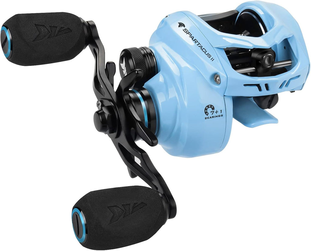 6oz Ultralight Baitcasting Fishing Reel, 17.6 LB Carbon Fiber Drag, 7.2:1 Gear Ratio, Pack of 2 J15320
