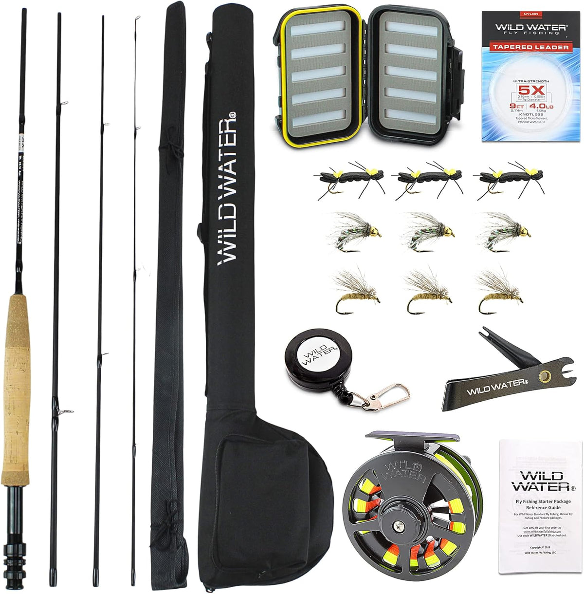 9-foot 4-Piece Fly Fishing Rod Combo with Die Cast Aluminum Reel C7026
