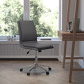 Gray Mid-Back Armless Swivel Task Office Chair H522