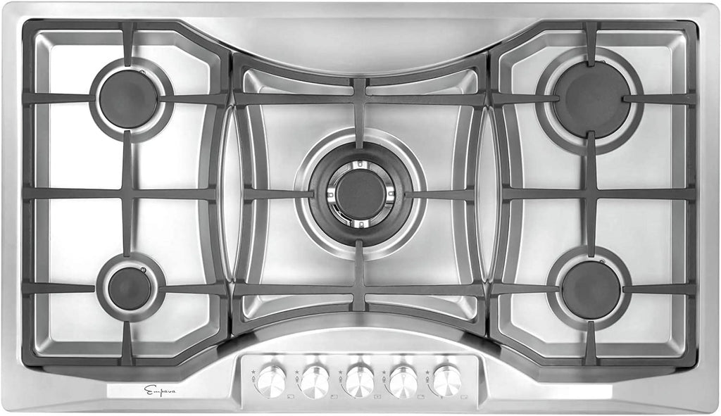 36 in. Gas Stove Cooktop 5 Sealed Burners NG/LPG Convertible Stainless Steel O509