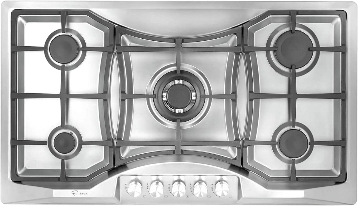 36 in. Gas Stove Cooktop 5 Sealed Burners NG/LPG Convertible Stainless Steel O509