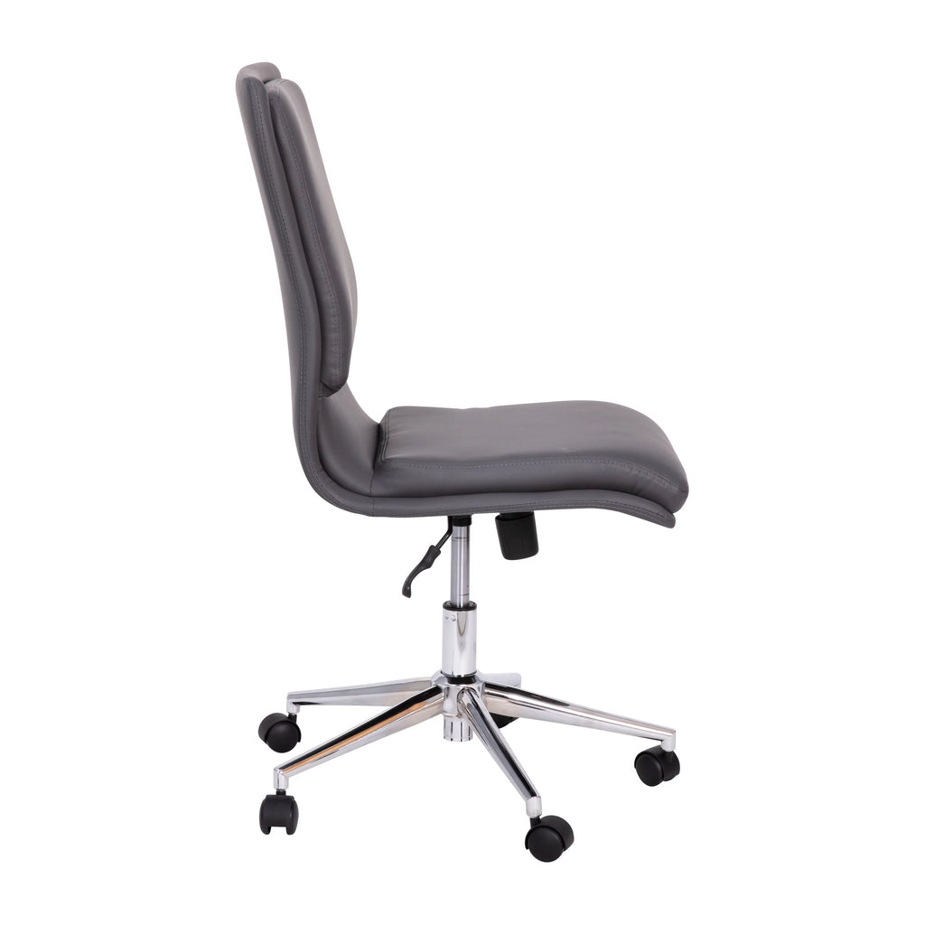 Gray Mid-Back Armless Swivel Task Office Chair H522