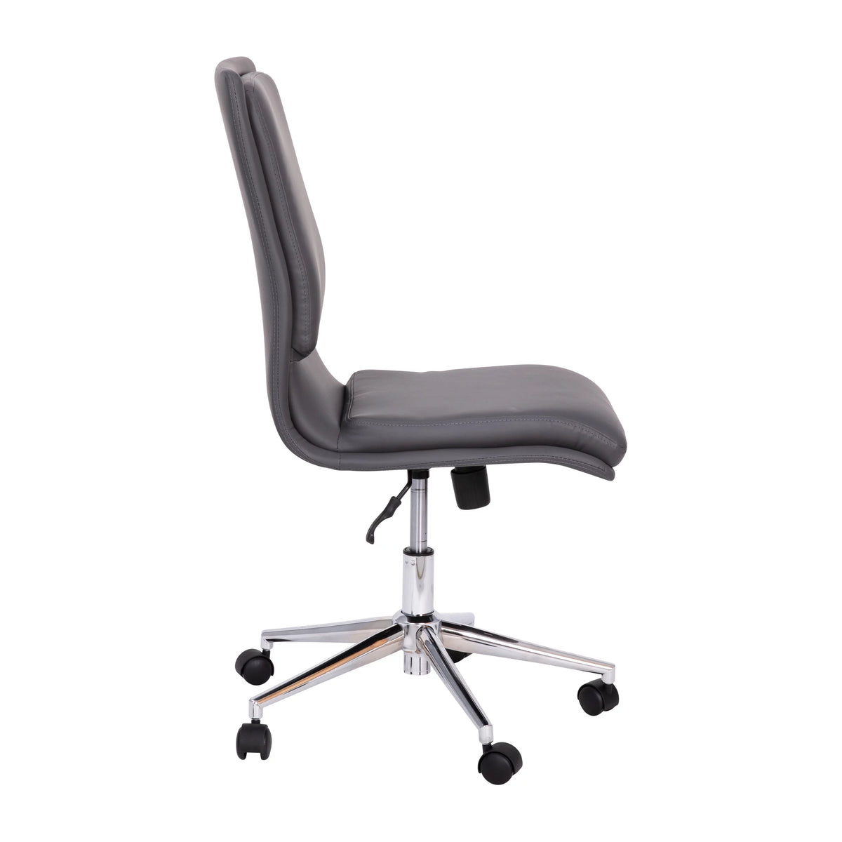 Gray Mid-Back Armless Swivel Task Office Chair H522