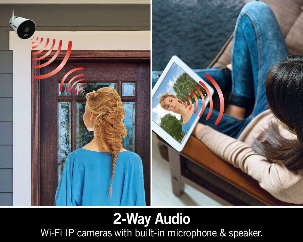 1080p HD Wi-Fi Indoor/Outdoor Camera with Night Vision, 2-Way Audio, 2-Pack O638