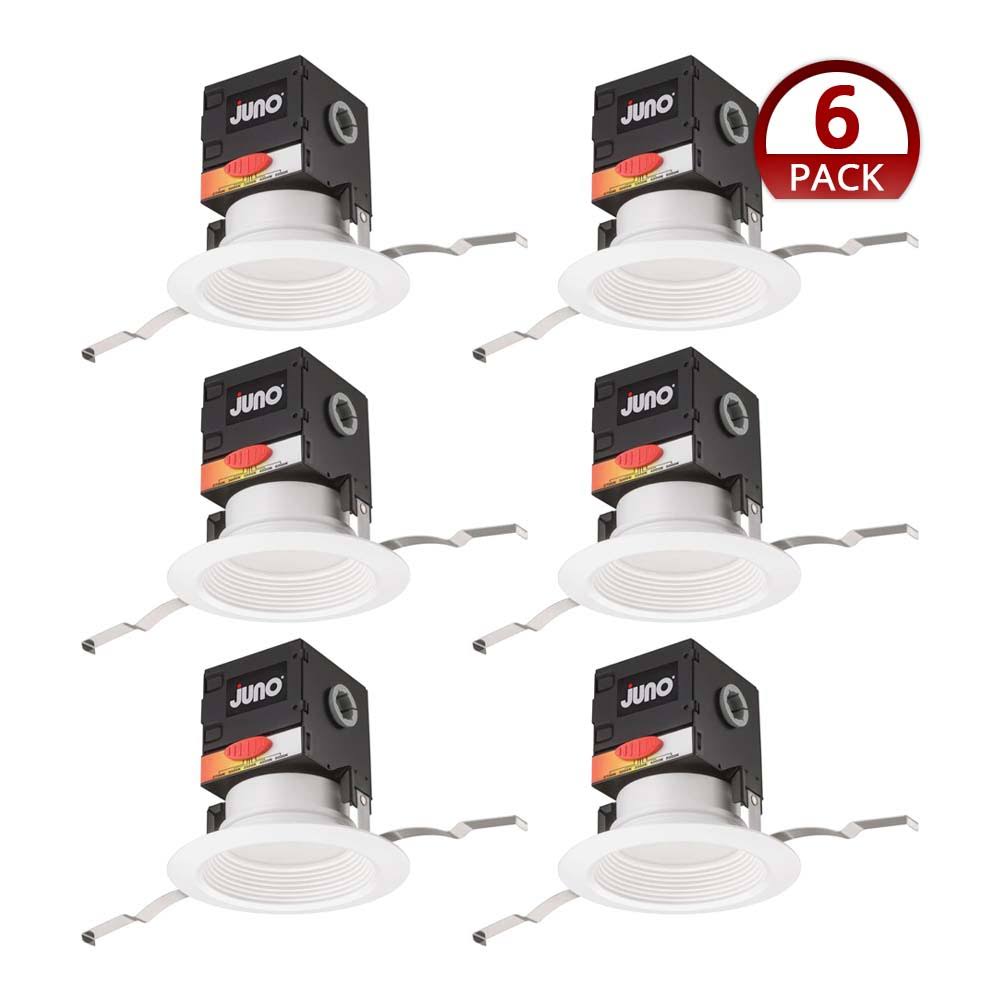 4 in. Selectable CCT Canless Integrated LED White Recessed Light (6-Pack) J15325