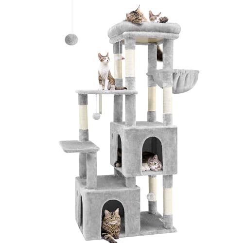 Light Grey Heavy Duty Cat Tree with Scratching Post N607