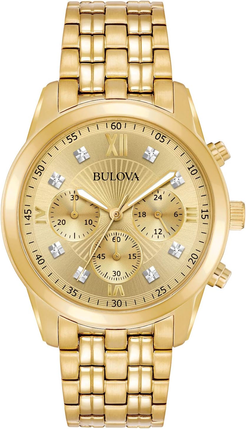 Gold Tone Stainless Steel Chronograph Quartz Watch C2191