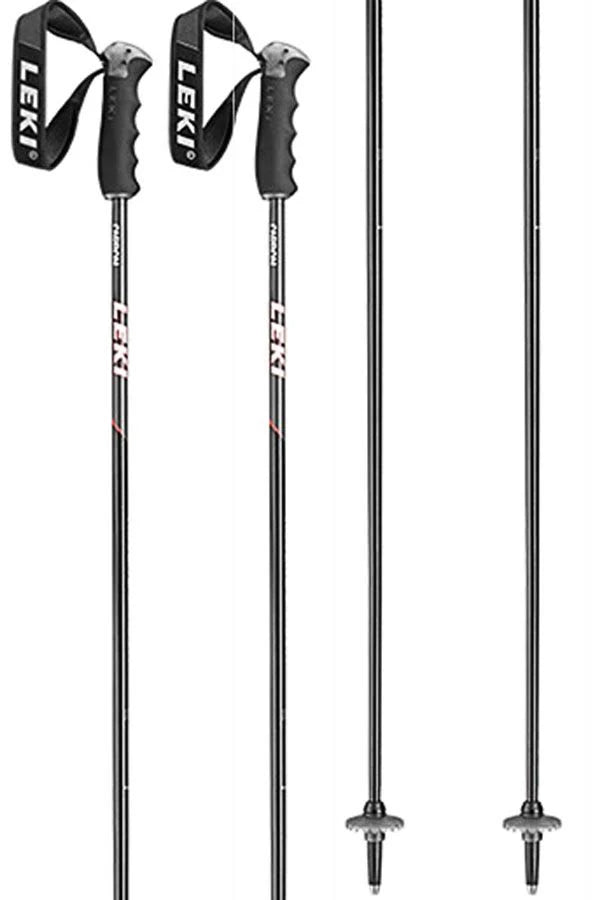 Black/White/Neon Red Carbon Ski Poles N2999
