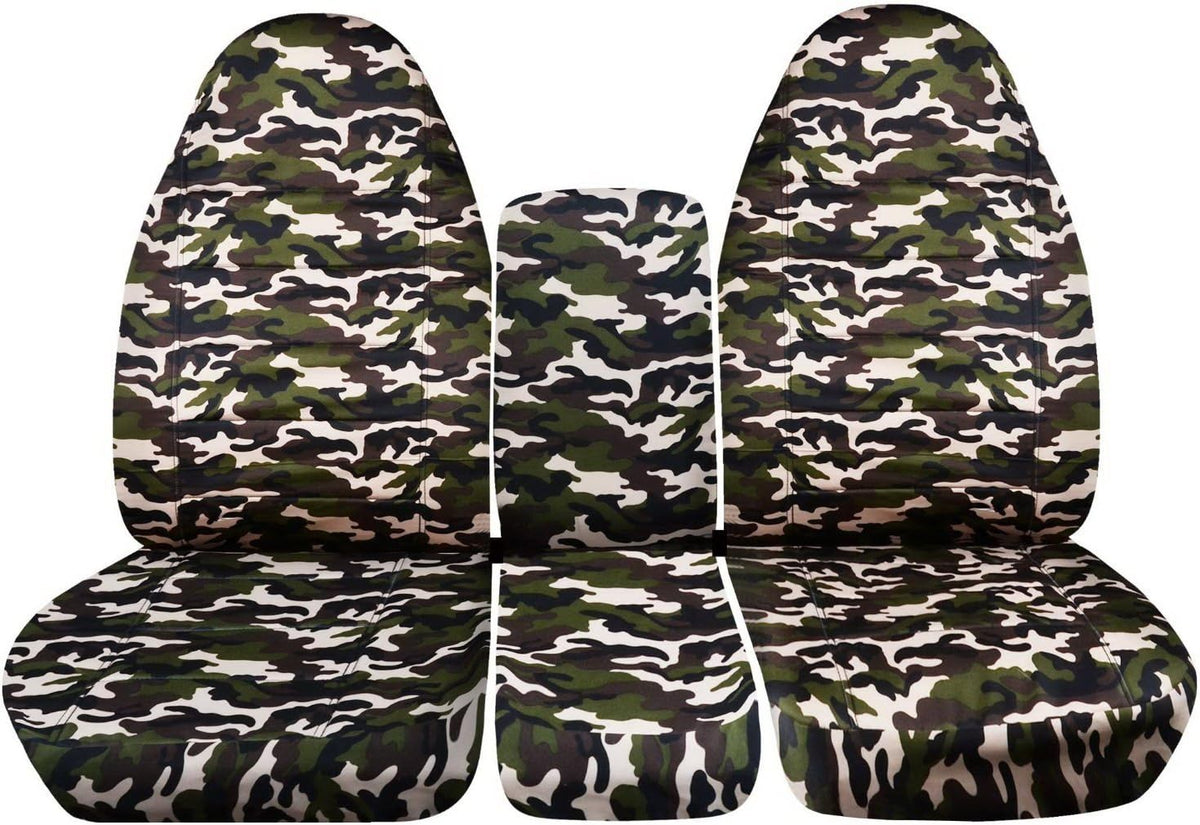Camo Truck Seat Covers for 2002-2005 Dodge Ram Front 40/20/40 Split Bench with Center Console S261092