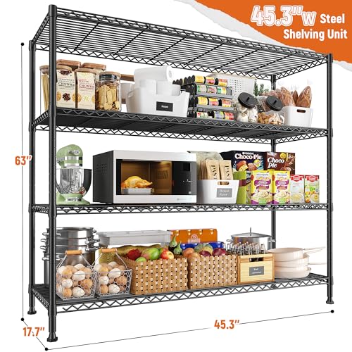 45.3''W 4 Tier Metal Wire Shelving Unit R764161