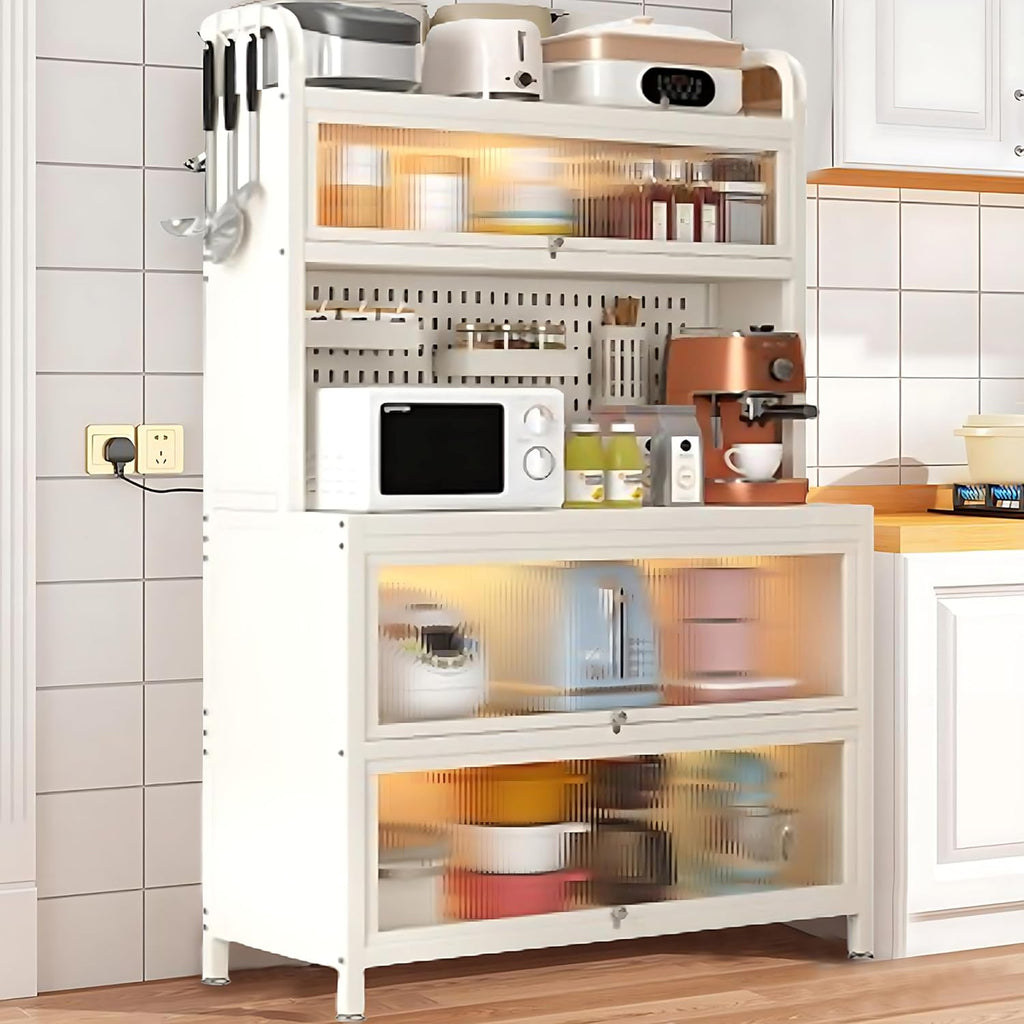 White 5-Tier Bakers Rack with Flip Door Z78120