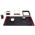 Burgundy Leather Desk Set 8-Piece Y984