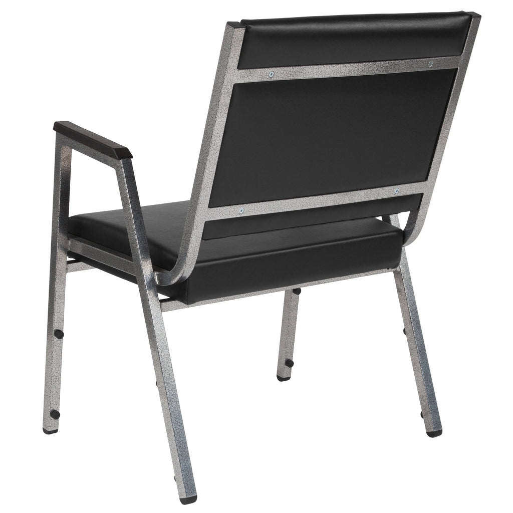 Black Vinyl Bariatric Medical Reception Arm Chair D35806