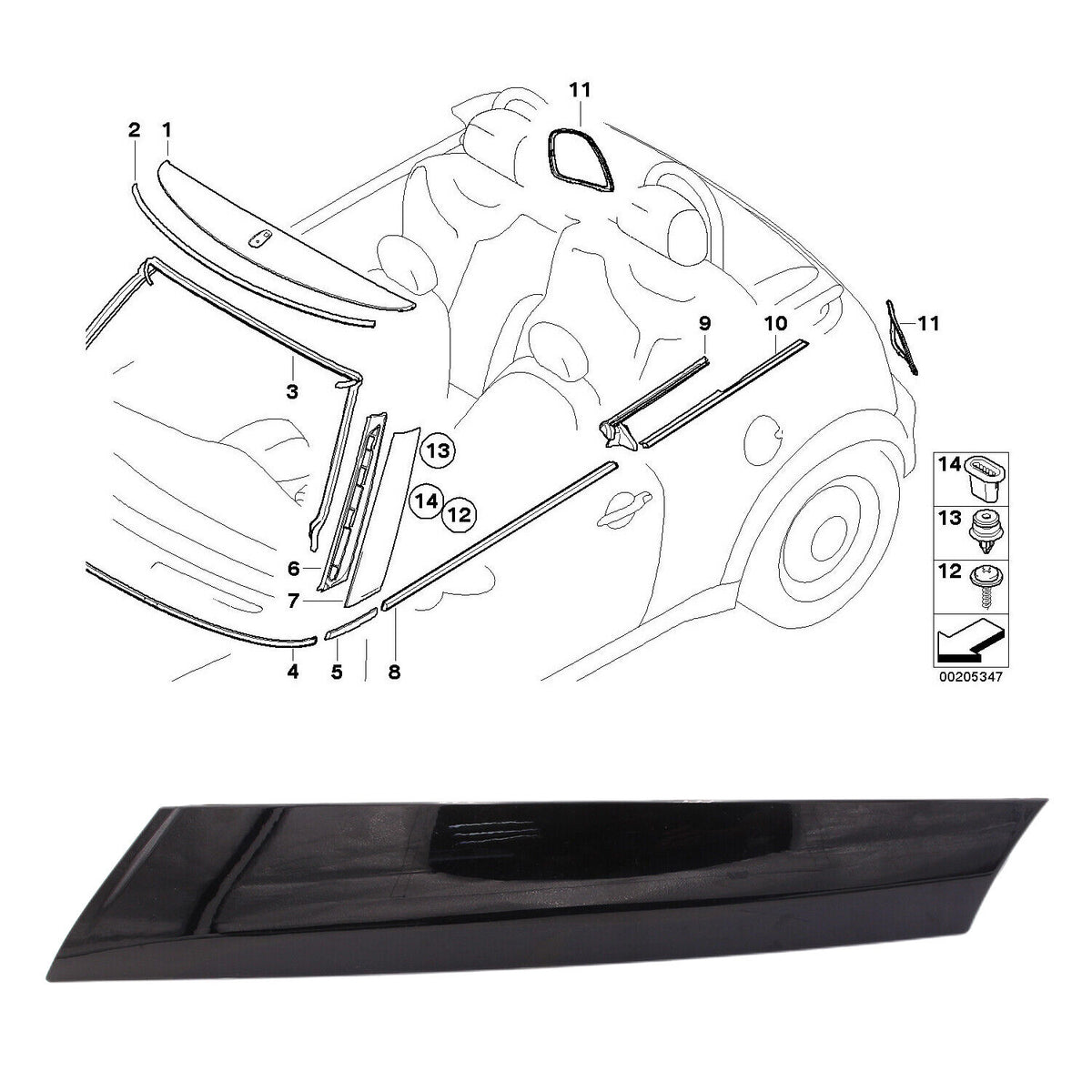 Windshield A Pillar Trim for Mini Cooper Convertible 2009-2015/Clubman 2008-2014/Hatchback 2007-2013 G2860
