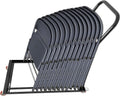 Black Folding Chair Dolly Steel Frame I345