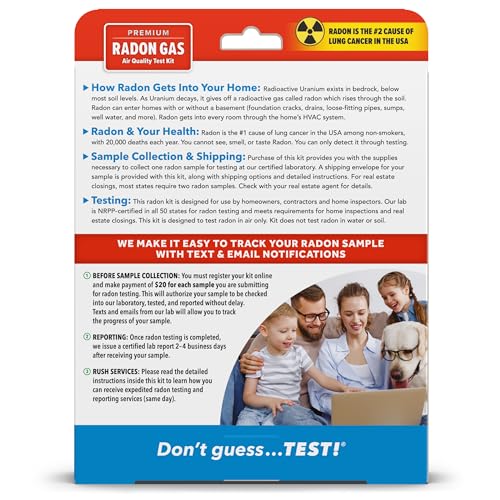 Radon Test Kit – 1 Short-Term Test Per Kit E91514