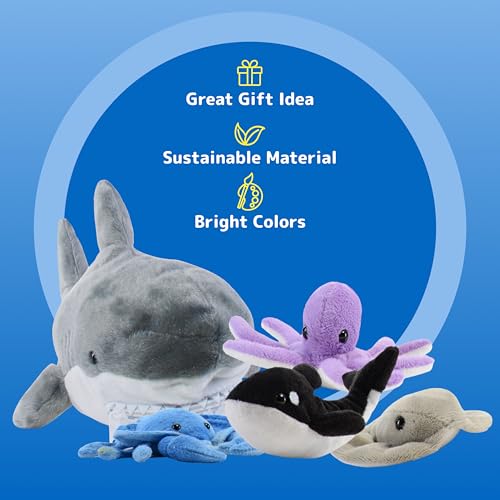 Plush Toy Shark Stuffed Animal with 5 Sea Animals B908